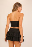 Suede Studded Corset Tube Top