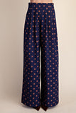 Pleated High-waisted Wide Pants