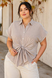 Stripe Tie Front Blouse
