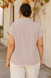 Stripe Tie Front Blouse