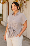 Stripe Tie Front Blouse