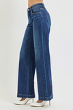 MID RISE WIDE LEG JEANS WITH CREASE LINES
