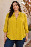 Ruffle Neck Button Blouse