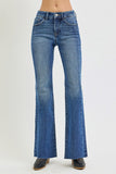 MID RISE FLARE JEANS WITH DOUBLE SIDE SEAMS
