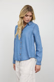 Chambray Collared Button Down Shirt