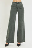 High Rise Wide Leg Slant Pocket Pants