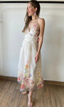 Organza Floral Print Maxi Dress