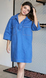 V-Neck Lapel Collar Shirt Dress