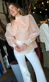 Bowknot Sheer Blouse