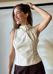 Gold Details Beige Top