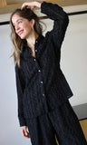 Black Rhinestone Detail Shirt