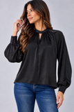 Pleat Detail Long Sleeve Blouse