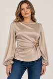 Long Sleeve Waist Trip Top