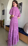 Lavander Belted Maxi Dress