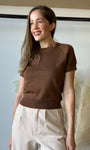 One Button Short Sleeve Sweater