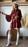 Ruffled Satin Romper With Button-up Front