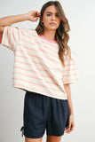 Striped Boxy Cropped T-shirt