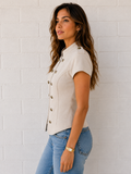 Napoleon Style Short Sleeve Blouse