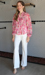 Pink Flower Print Blouse