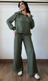 Ribbed Half Zip Pullover & Pants Set