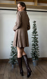 Ribbed Sweater Flared Mini Dress