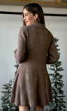 Ribbed Sweater Flared Mini Dress