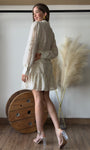 Gold Embroidered Collar Mini Dress
