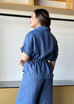 Blue Linen Blouse