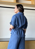Blue Linen Blouse