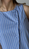 Sleeveless Stripe Poplin Vest Top