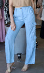 Full-Length Tencel Pants with Cargo Pockets