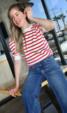 Red Stripe Sweater Top