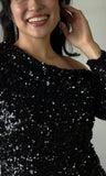 Black Sequin Top
