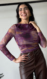 Long Sleeve Mesh Top