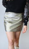 Duo Tone Metalic High Waist Skirt