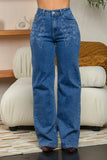 Western Embroidered Stretchy Denim Jean