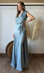 Satin Pleated Gown