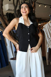 Black and White Halter Vest