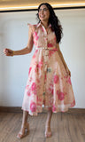 Flower Print Button Dress