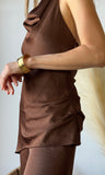 Cowl Neck Backless Halter Top