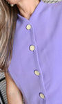 Sleeveless Bubble Hem Buttoned Mini Dress
