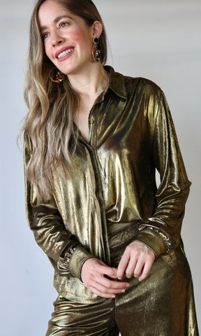 Gold Button Up Shirt