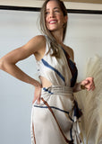 Multi-Colored Satin Dress