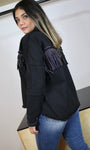 Black Fringe Denim Jacket