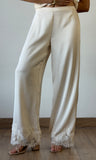 Lace Trim Hem Pants