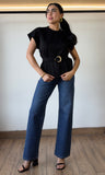 Black Belted T-Shirt