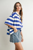 Striped Oversized Polo Shirt