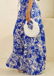 Printed Shrring Wide Leg Pants