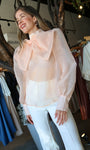 Bowknot Sheer Blouse