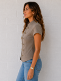 Napoleon Style Short Sleeve Blouse